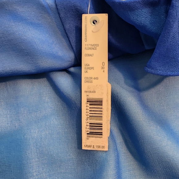 Gianni Bini One Shoulder Blue Ombre Ruffle Dress. Size 0. NWT. - Picture 8 of 10